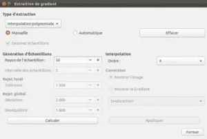 Fenêtre extraction du gradient dans Siril