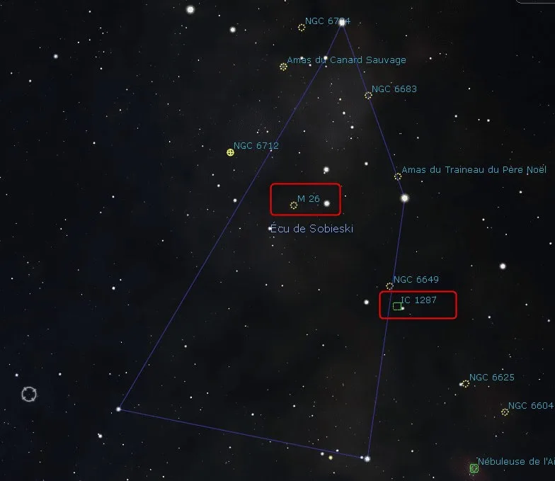top des constellations de septembre : écu de Sobieski