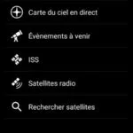 Menu principal de Heavens-above