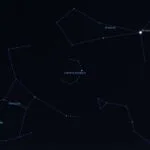 Carte du ciel avec la position de la couronne boréale dans le ciel