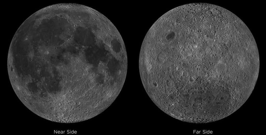 Comparaison face visible et face cachée de la Lune par la sonde LRO